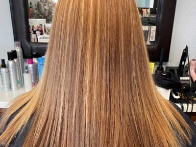 Copper Color W Blonde Highlights