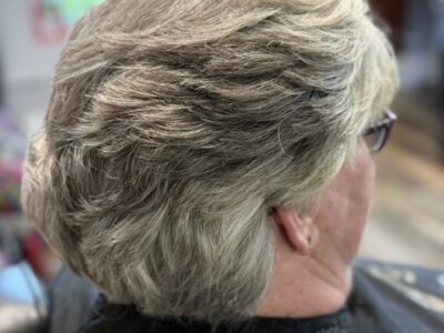 Feathered Peppered Short Haircut